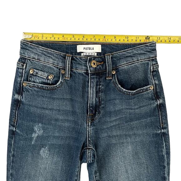 Pistola Monroe High Rise Jeans Womens 24 Soho Blue Distressed True Classic Fit - Picture 7 of 9